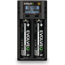 EVOLVEO CellCharge S2, univerzálna LCD nabíjačka batérií 18650, 2 sloty, USB-C, Li-ion/Ni-MH/Ni-Cd