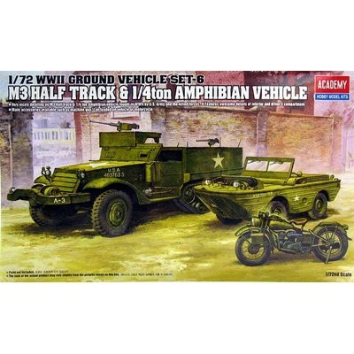 Academy M3 Half-track & 1: 4 ton Amphibian Vehicle Model Kit 13408 1: 72