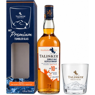 Talisker 10y 45,8% 0,7 l (dárkové balení sklenice)