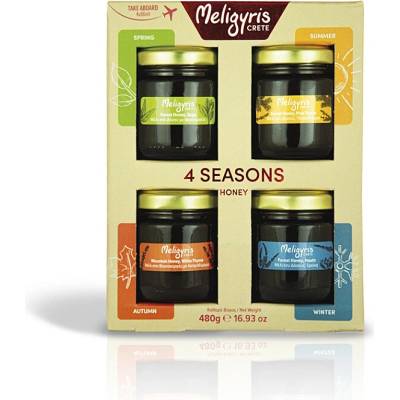 MELIGYRIS Dárkový box krétských medů čtvero ročních období 480 g