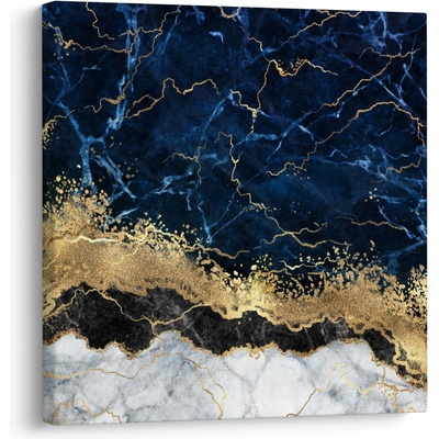 Obraz - Tmavo-modrý mramor, jednodielne 50x50 cm