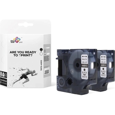Páska TBTD-40913 pre DYMO, čierna na bielej, 9 mm, 2 ks