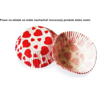 PAP cukrárenský košíček Srdcia Ø50x30mm 40 ks