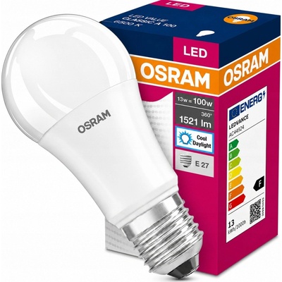 Osram LED VALUE CL A FR 100 14,5W/865 E27 6500K studená biela