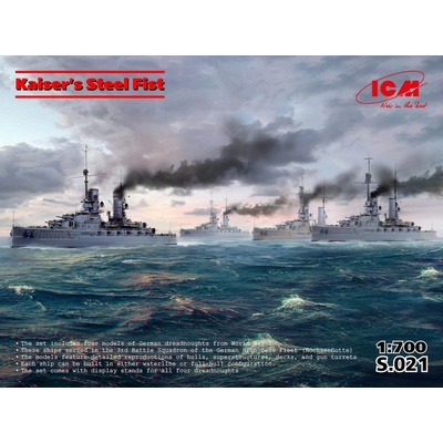 ICM Kaiser's Steel Fist 4 kits & displ.stands S.021 1:700