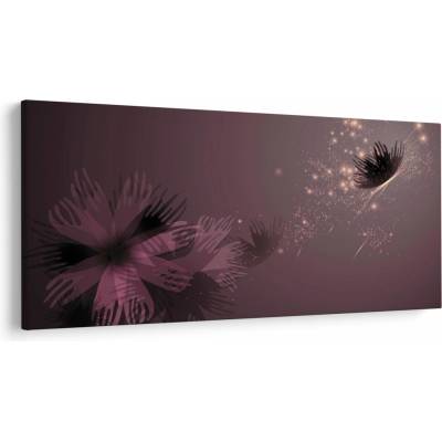 Obraz kvetu s motýľom, jednodielne 200x100 cm
