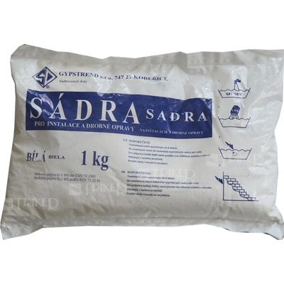 Sádra stavební a elektrikářská (šedá) 1 kg