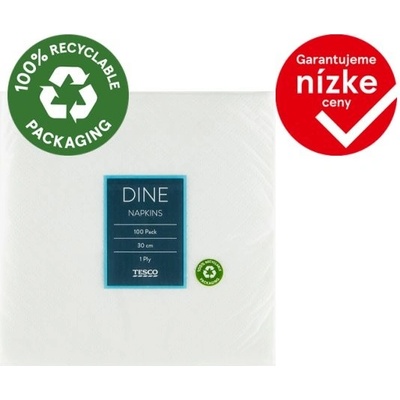 Tesco Dine obrúsky 1 V 30x30 cm 100 ks