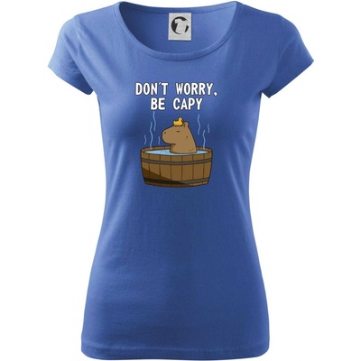 Don't worry be capy Pure dámske tričko Svetlomodrá