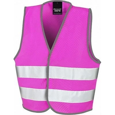 Result Safe-Guard Dětská reflexní vesta na suchý zip růžová fluorescentní