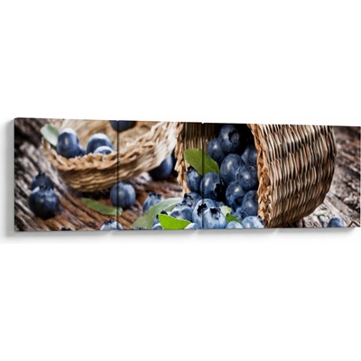 Obraz - Šťavnaté čučoriedky, štvordielne 160x40 cm