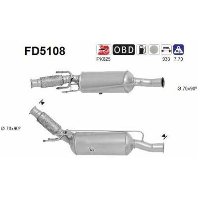 Filter sadzí pevných častíc výfukového systému AS FD5108