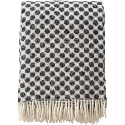 Klippan Švédsko Vlněný pléd Gotland dot black Švédsko 130x200