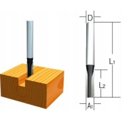 Makita Stopková fréza na dřevo, 2 břity, 8x20x6 mm D-09260