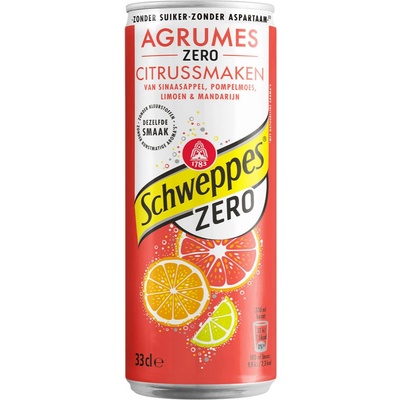Schweppes Agrumes sycená limonáda bez cukru s příchutí citrusů 330 ml