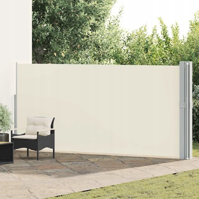 vidaXL Zatahovací boční markýza / zástěna 170 x 1200 cm krémová
