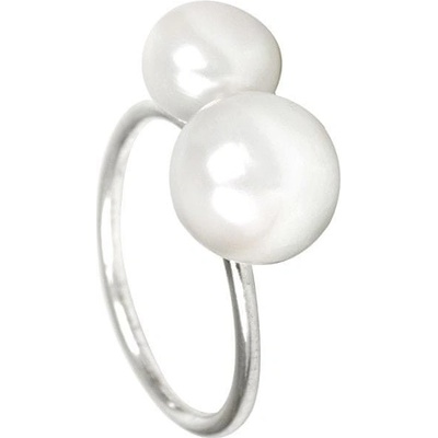 JwL Jewellery strieborný prsteň s dvojperlou JL0058