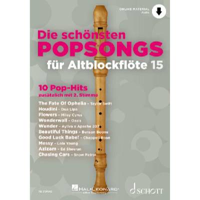Die schönsten Popsongs für Alt-Blockflöte 10 skladieb pre 1-2 altové zobcové flauty