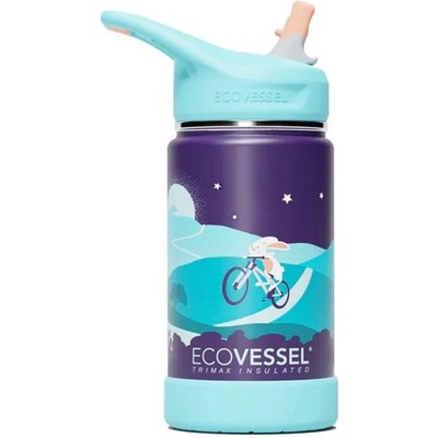 Eco Vessel Dětská Termo láhev s brčkem Frost 355 ml Bunny Hop