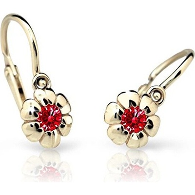 Cutie Jewellery detské náušnice zo žltého zlata C2151-10-X-1 červená