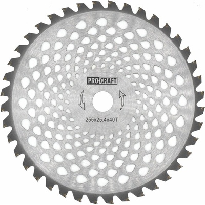 Nůž křovinořezu (kotouč) (D255*25.4) 40T karbid wolframu PROCRAFT | H/P-40T