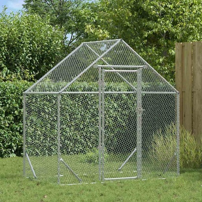 vidaXL Klec na kuřata 170 × 100 × 177 cm pozinkovaná ocel stříbrná 9799.42023408