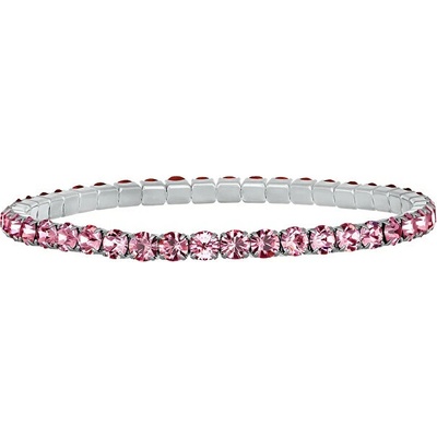 CRYSTalp Elastický tenisový náramok s ružovými kryštálmi Aura 22270.LRO.E