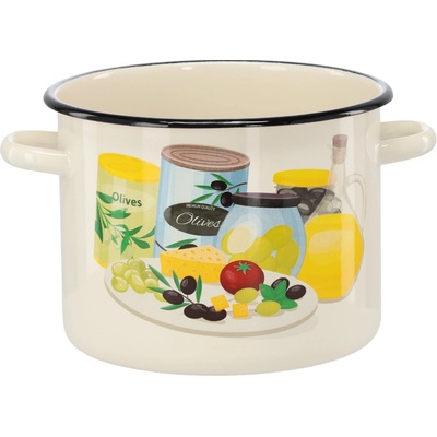 marka niezdefiniowana Emailový hrnec 5,5 L 22 CM krémová olivka *7473 – Hledejceny.cz