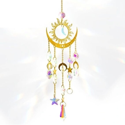 IFUDE Křišťálový Suncatcher, větrná zvonkohra, závěsná okenní dekorace, duhový křišťálový Suncatcher,
