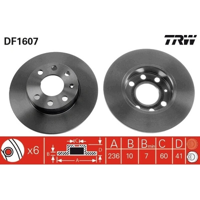 TRW Brzdový kotúč DF1607