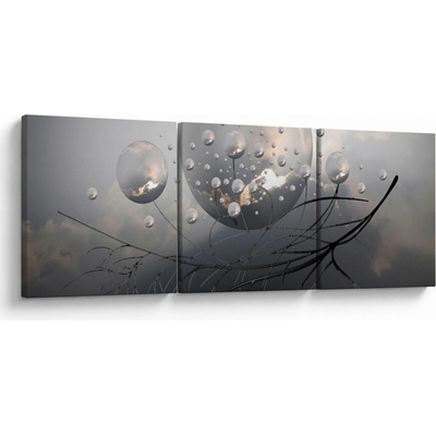 Obraz abstraktních koulí, třídílný 120x40 cm