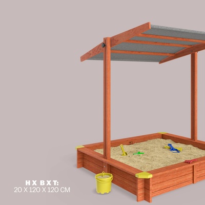 Spielwerk 109560 Pískoviště se stříškou Sami smrkové dřevo 120x120x120cm