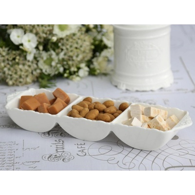 Chic Antique Porcelánová servírovacia miska biela Provence 33 x 10 cm