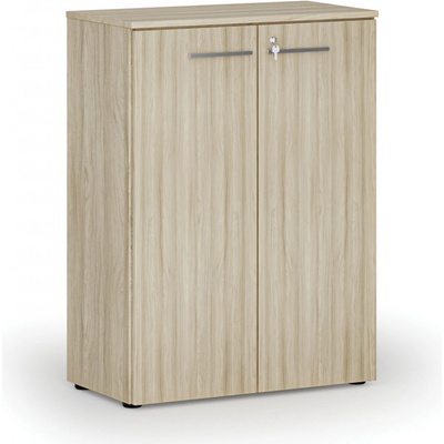 Primo Kancelářská skříň s dveřmi WOOD, 1087 x 800 x 420 mm, dub přírodní