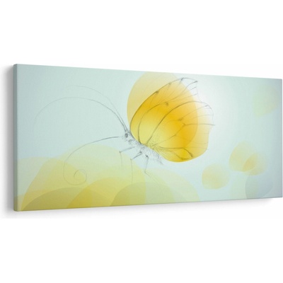 Obraz - Žltý motýľ, jednodielne 200x100 cm