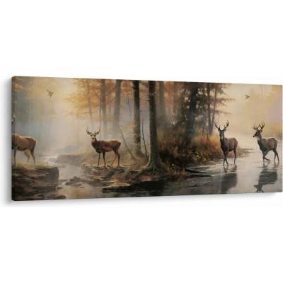 Obraz - Vintage maľba divokej zveri, jednodielne 120x50 cm