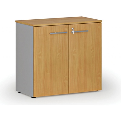 Primo Kancelářská skříň s dveřmi GRAY, 740 x 800 x 420 mm, šedá/buk – Hledejceny.cz