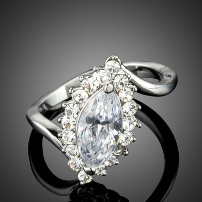 Francesca Petrucci prsten Swarovski Elements Affini P0165-57 57 Bílá/čirá