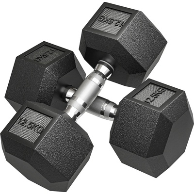 HOMCOM Činky s vroubkovanou rukojetí litinová činka 2 x 15 kg