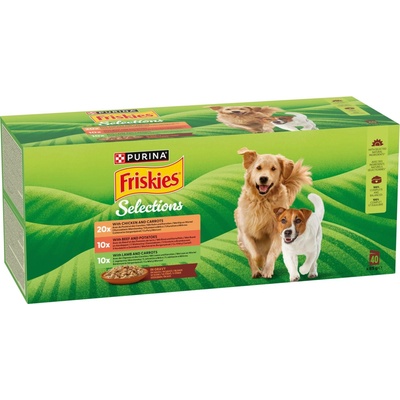 Friskies Adult Dog hovädzie kura jahňacie v šťave 40 x 85 g