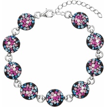 PAVONA Strieborný náramok so Swarovski krištáľmi mix farieb 33048.4 galaxy