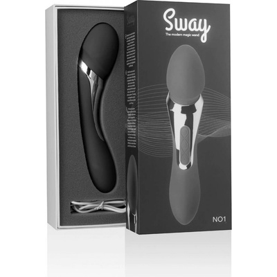 Sway No.1 Wand bezdrátový vibrační masér černý 2v1 s akumulátorem
