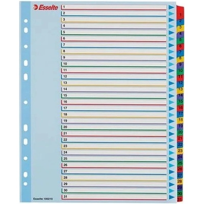 ESSELTE Register, laminovaný kartón, A4 Maxi, 1-31, prepisovateľný, ESSELTE