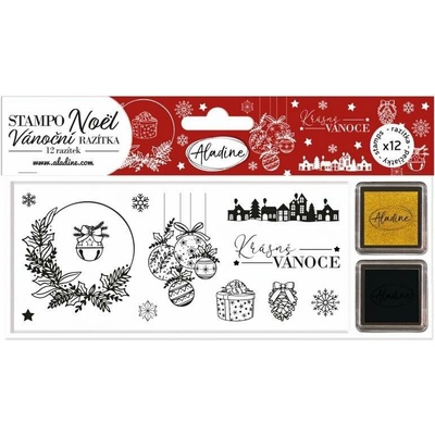 Razítka Aladine Stampo Noël, 12 ks - Krásné Vánoce