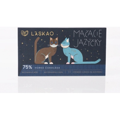 LASKAO Mačacie jazýčky 75% horká čokoláda 80 g