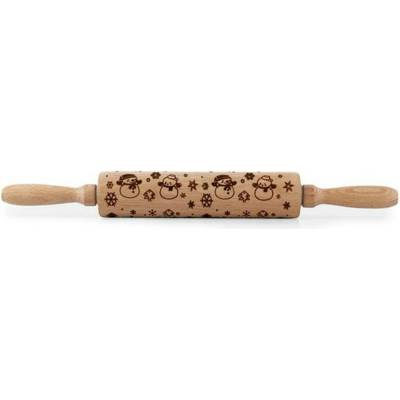 Drevený valček so vzorom TORO 19cm snehuliak