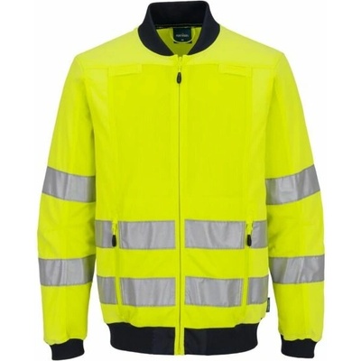 PortWest HI-VIS T164 Reflexní pracovní bunda se síťovanými panely HV žlutá