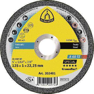 Klingspor A 60 TZ Special 202401 řezný kotouč rovný 125 mm 25 ks nerezová ocel, ocel
