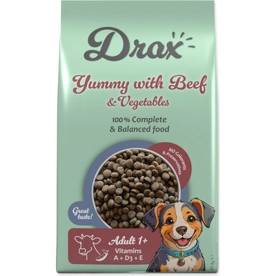 Granule pro psy Drax Adult s hovězím a se zeleninou 10 kg