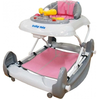Baby Mix s hojdačkou silikónové kolieska ružová